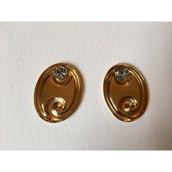 Beautiful gold tone and purple vintage statement earrings - Picture 6 of 10